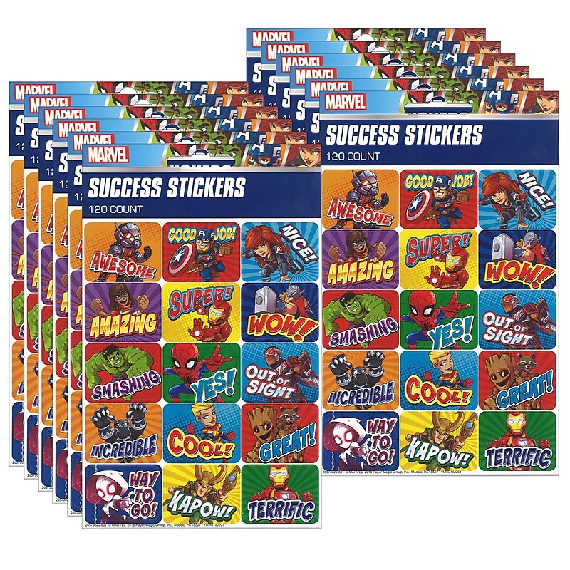 Eureka® Marvel™ Super Hero Adventure Success Stickers, 120/Pack, 12 Packs (EU-657302-12) image 1