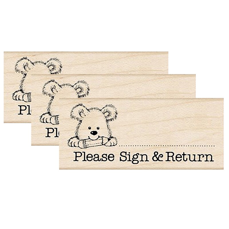 Hero Arts Please Sign & Return Pup Stamp, 2.5" x 1.125", 3/Bundle (HOAD453-3) image 1