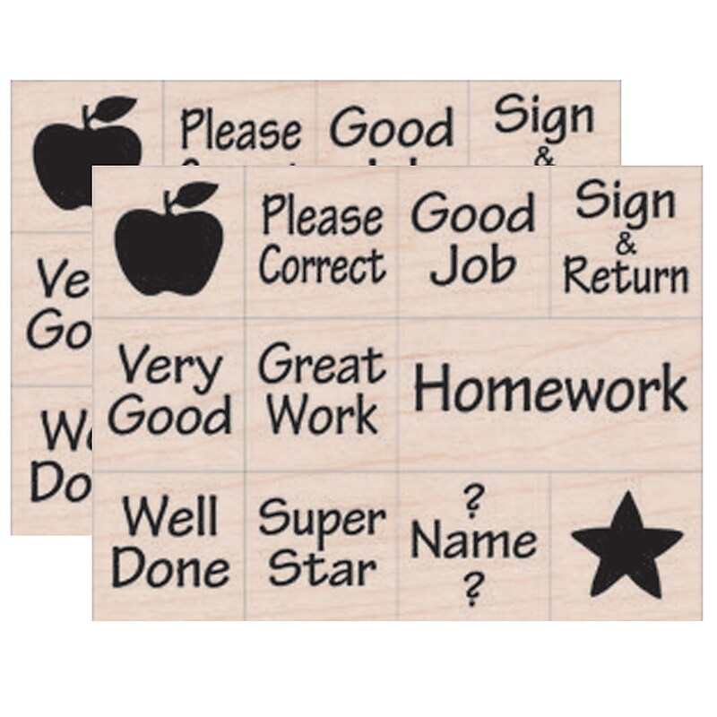 Hero Arts Nearly Tiny Messages From Your Teacher Stamps, 6" x 6", 2/Bundle (HOALL414-2) image 1
