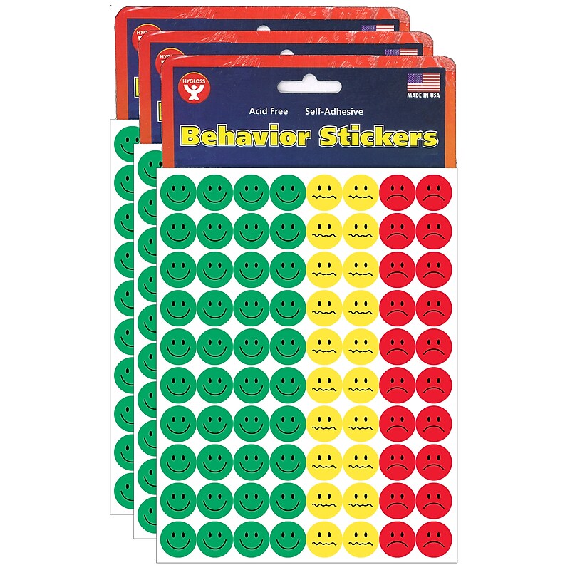 Hygloss Behavior Stickers, 0.5", 1,200 Per Pack, 3 Packs (HYG41225-3) image 1