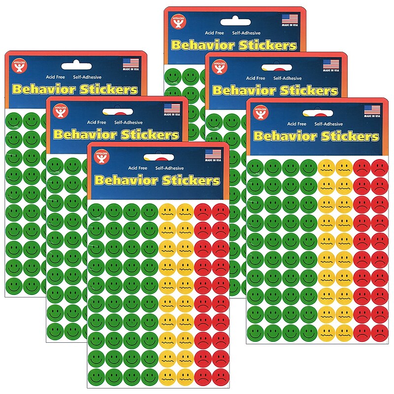 Hygloss Behavior Stickers, 0.5", 320 Per Pack, 6 Packs (HYG41825-6) image 1