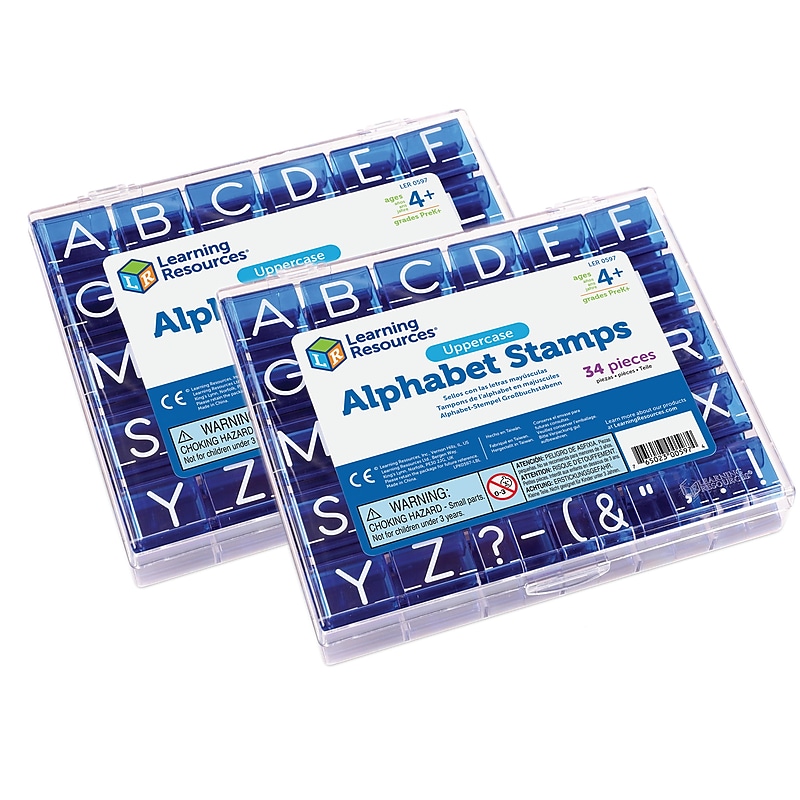 Learning Resources Uppercase Alphabet Stamps Set, 2/Bundle (LER0597-2) image 1