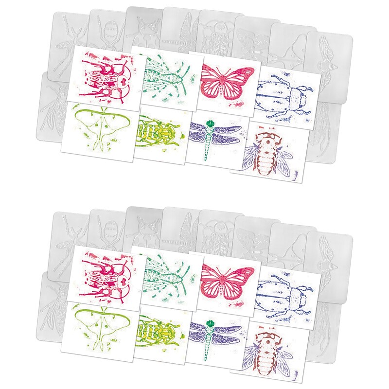 Roylco Rubbing Plates, Insects, Clear, 16 Per Pack, 2 Packs (R-5803-2) image 1