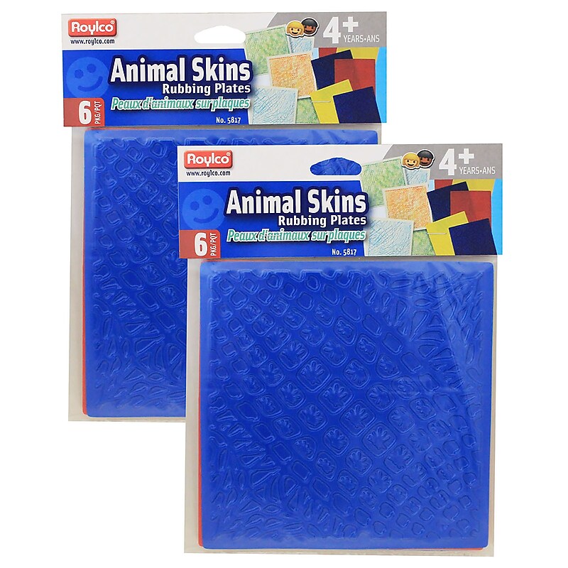 Roylco Animal Skins Rubbing Plates, 6/Pack, 2 Packs (R-5817-2) image 1