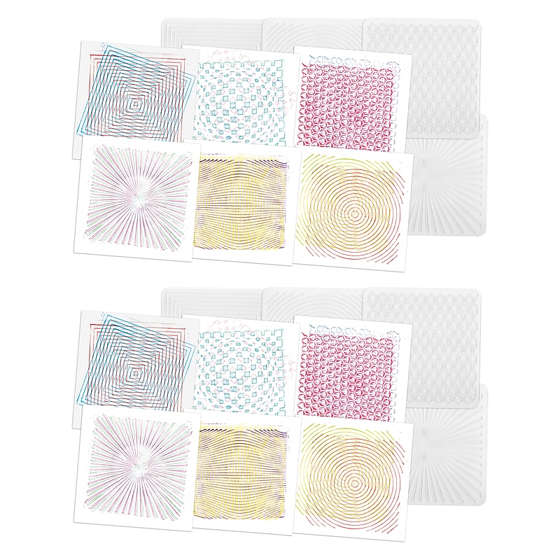 Roylco Optical Illusion Rubbing Plates, 6/Pack, 2 Packs (R-5841-2) image 1