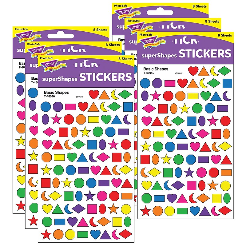 TREND Basic Shapes superShapes Stickers, 800 Per Pack, 6 Packs (T-46040-6) image 1