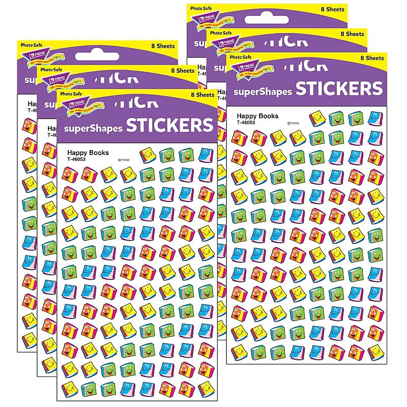TREND Happy Books superShapes Stickers, 800 Per Pack, 6 Packs (T-46053-6) image 1