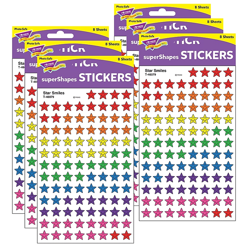 TREND Star Smiles superShapes Stickers, 800 Per Pack, 6 Packs (T-46079-6) image 1
