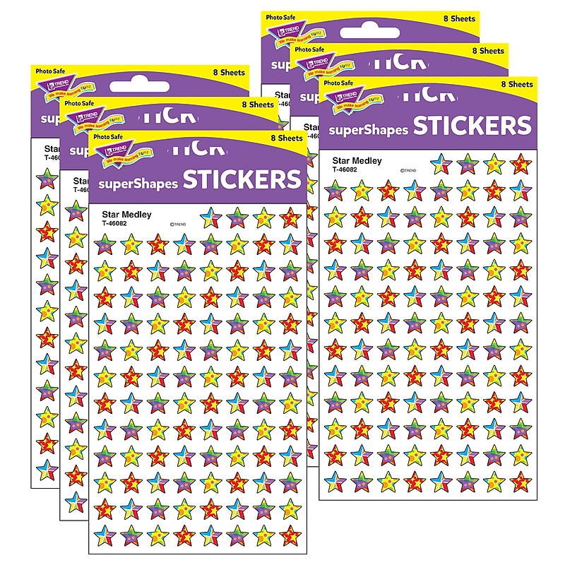 TREND Star Medley superShapes Stickers, 800 Per Pack, 6 Packs (T-46082-6) image 1