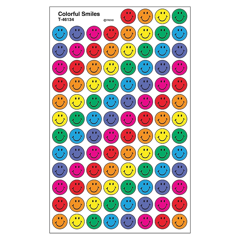 TREND Colorful Smiles superSpots Stickers, 800 Per Pack, 6 Packs (T-46134-6) image 1