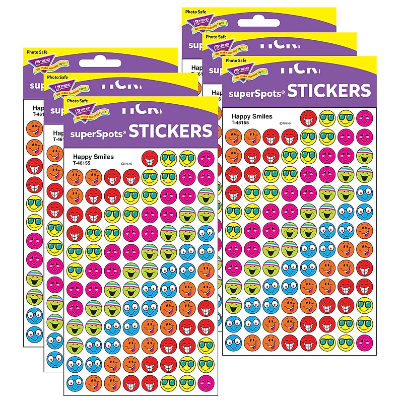 TREND Happy Smiles superSpots Stickers, 800 Per Pack, 6 Packs (T-46155-6) image 1