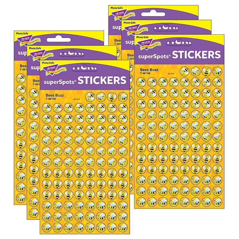TREND Bees Buzz superSpots Stickers, 800 Per Pack, 6 Packs (T-46168-6) image 1