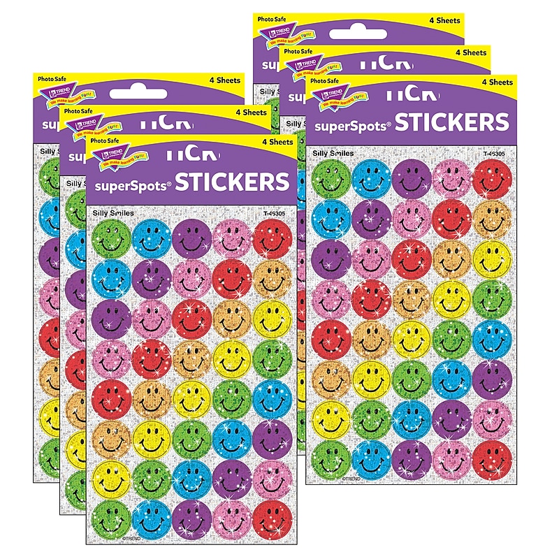 TREND Silly Smiles superSpots Stickers-Sparkle, 160 Per Pack, 6 Packs (T-46305-6) image 1