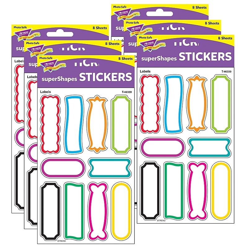 TREND Labels superShapes Stickers-Large, 80 Per Pack, 6 Packs (T-46339-6) image 1
