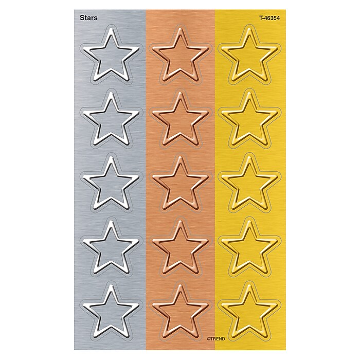 TREND I ♥ Metal Stars superShapes Stickers, Large, Assorted