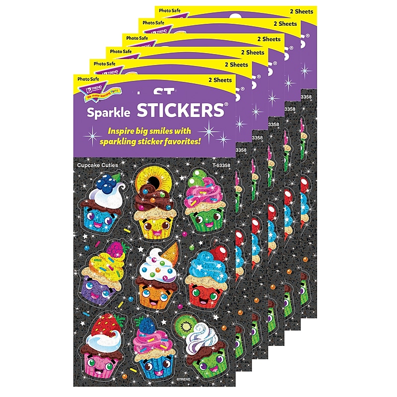 TREND Cupcake Cuties Sparkle Stickers®, 18/Pack, 6 Packs (T-63358-6) image 1