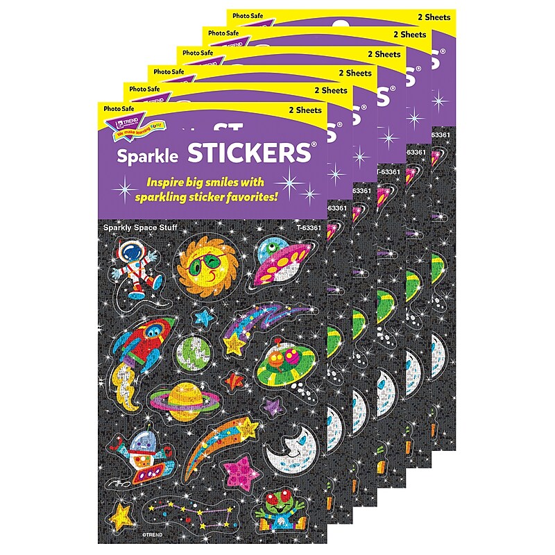 TREND Sparkly Space Stuff Sparkle Stickers®, 36/Pack, 6 Packs (T-63361-6) image 1