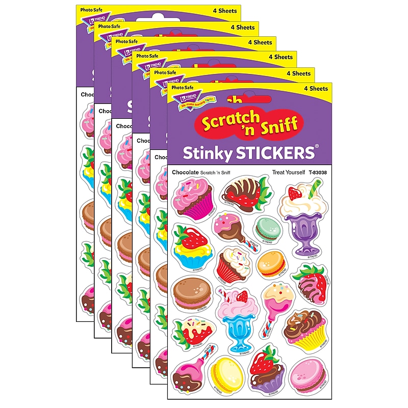 TREND Chocolate Mixed Shapes Stinky Stickers® Treat Yourself, 72/Pack, 6 Packs (T-83038-6) image 1