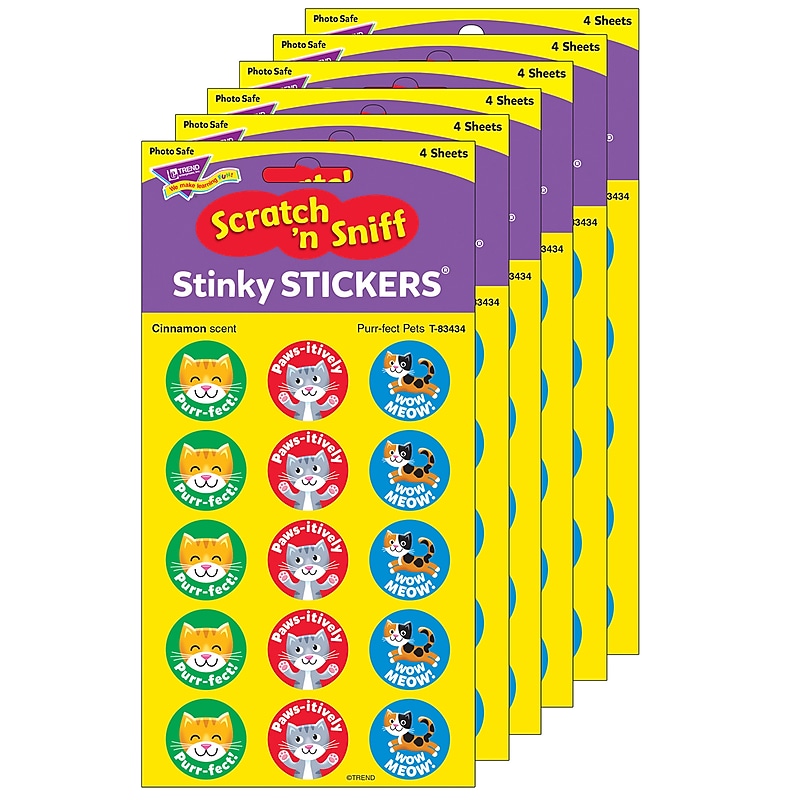 TREND Cinnamon Stinky Stickers® Purr-fect Pets, 60/Pack, 6 Packs (T-83434-6) image 1
