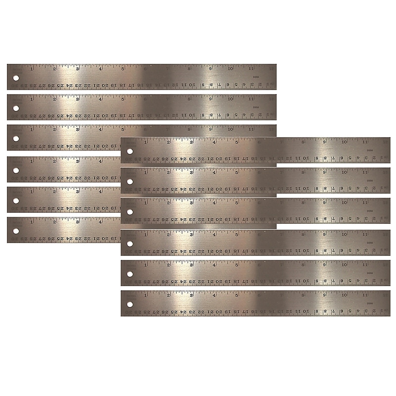 The Pencil Grip 12" Stainless Steel Ruler, Pack of 12 (TPG152-12) image 1
