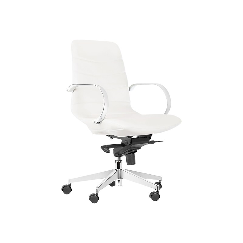 Gry Mattr Capsule Ergonomic Faux Leather Swivel Task Chair, White (GMCC-00852) image 1