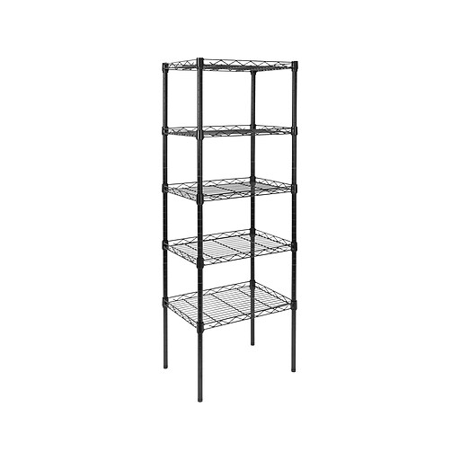 MountIt! 5Tier Metal Shelving Unit, 17", Black (MI7861) Staples