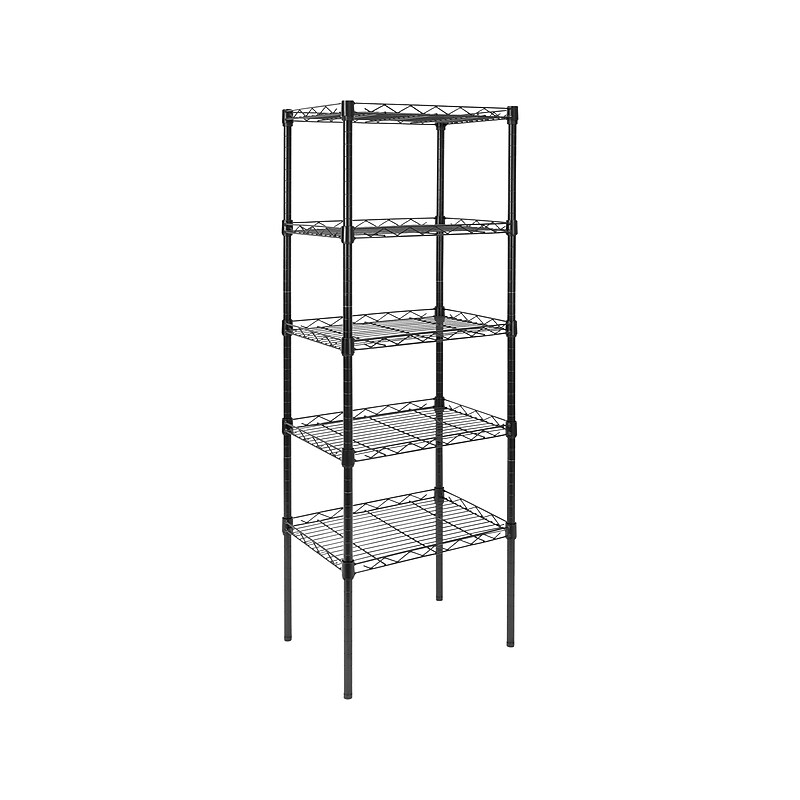 Mount-It! 5-Tier Metal Shelving Unit, 17", Black (MI-7861) image 1