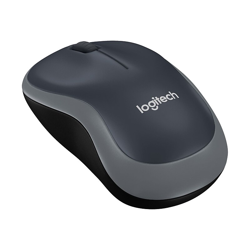 Logitech M185 Wireless Ambidextrous Optical Mouse, Gray (910-003888) image 1