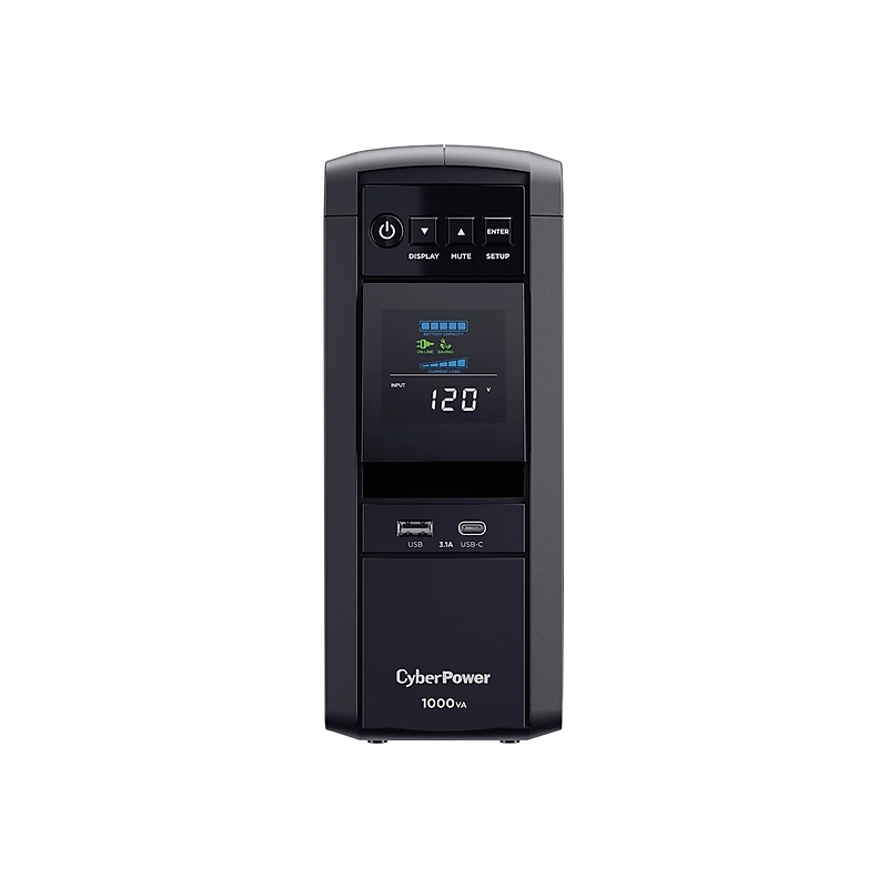 CyberPower PFC Sinewave Series 1000VA UPS, 10-Outlet, Black (CP1000PFCLCD) image 1