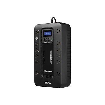 CyberPower Ecologic Series 850VA 12-Outlet UPS, Black (EC850LCD)