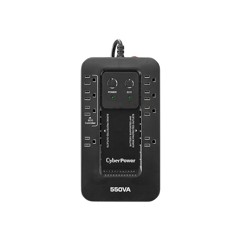 CyberPower Ecologic Series 550VA UPS, 8-Outlets, Black (EC550G) image 1
