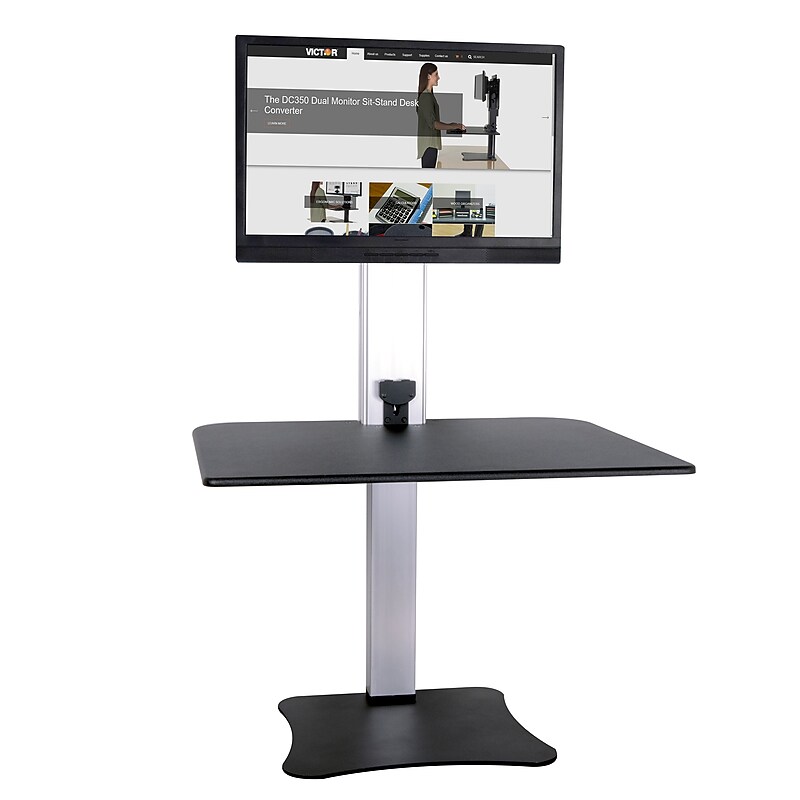 Victor Technology 28" W High Rise™ Electric Single Monitor Standing Desk, Laminate Wood (DC400) image 1