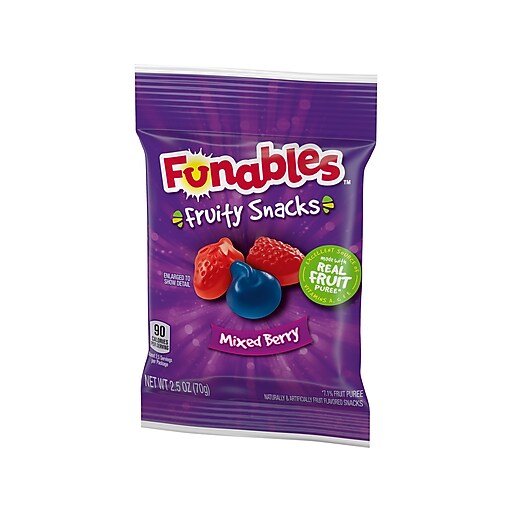 Ferrara Funables Gluten Free Mixed Berry Fruit Snacks, 2.5 oz, 48/Carton (FER05475) Staples