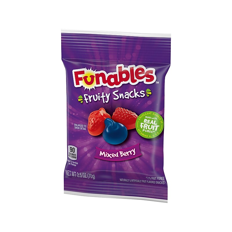 Ferrara Funables Gluten Free Mixed Berry Fruit Snacks, 2.5 oz., 48/Carton (FER05475) image 1