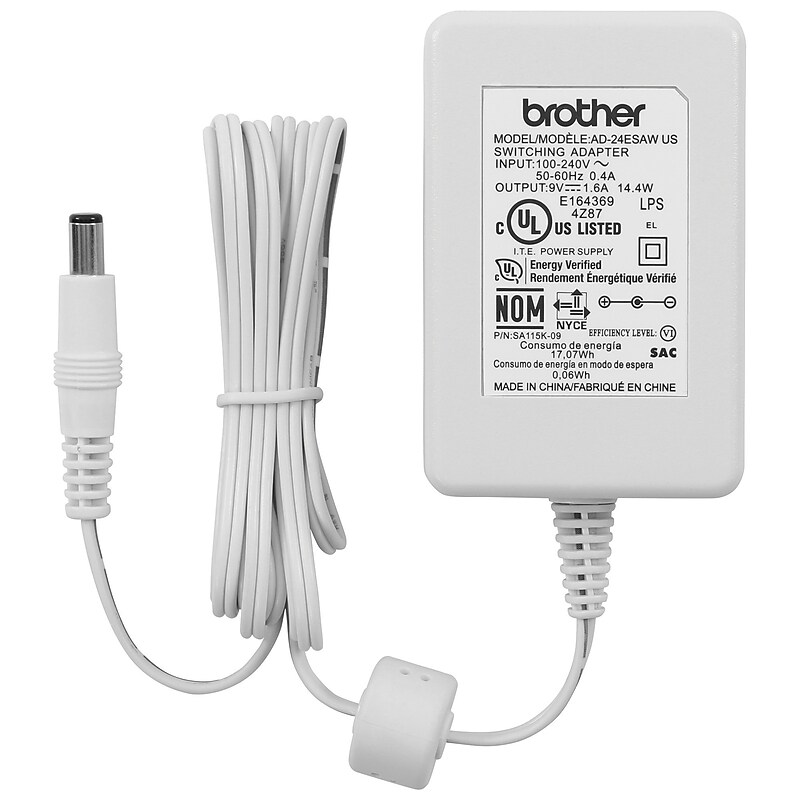Brother Adapter AD24ESAW for P-Touch Label Makers, White image 1