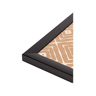 U Brands Fashion Cork Bulletin Board, Black Frame, 16"H x 20"W (2883U00-01)