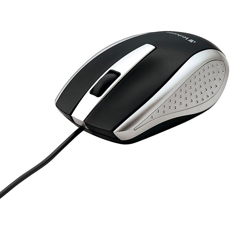 Verbatim Notebook Ergonomic Ambidextrous Opitcal USB Mouse, Silver (99741) image 1