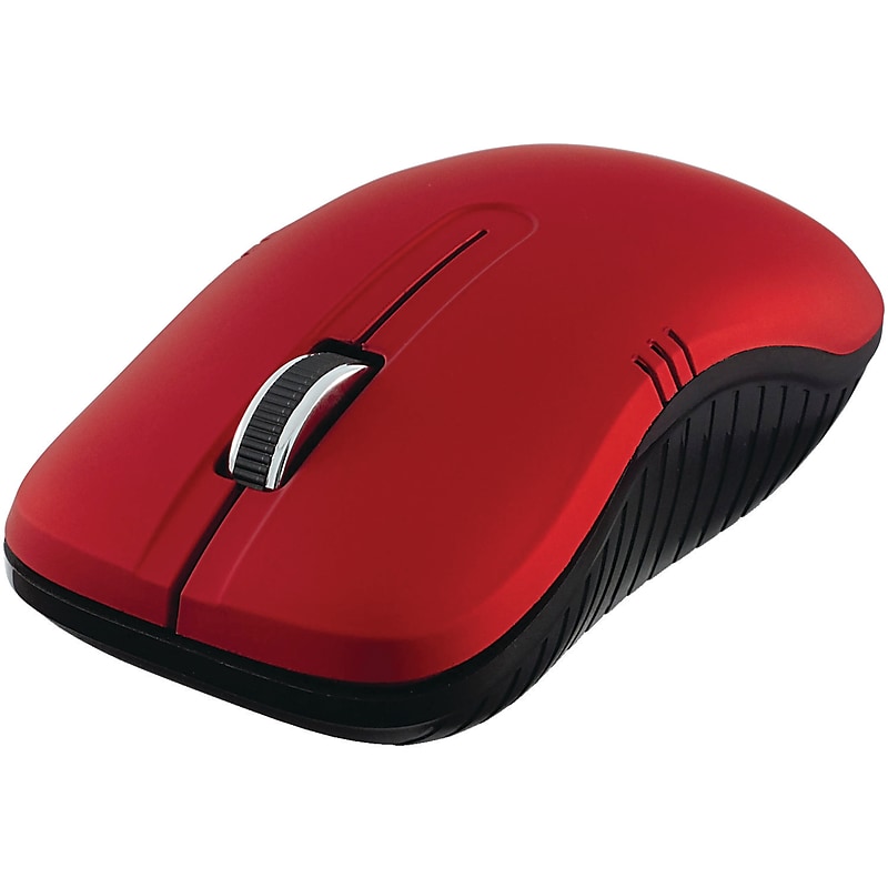 Verbatim Commuter Wireless Ergonomic Ambidextrous Optical USB Mouse, Red (99767) image 1