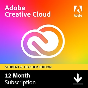 Adobe Creative Cloud for Windows/Mac (1-User) [Download, 1-Year Student & Teacher Subscription]