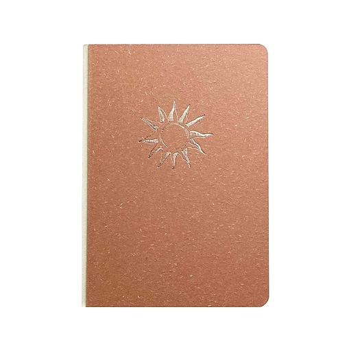 Denik Rise & Shine Hardcover Journal, 5.25" x 7.25", Dotted Ruled, Brown/Rose Gold, 128 Pages