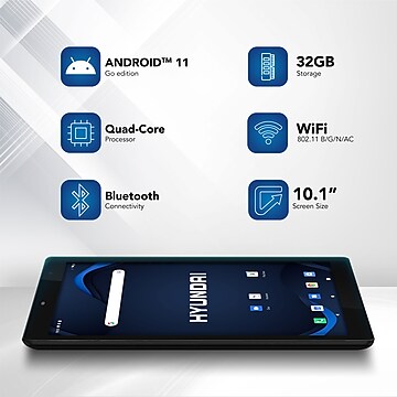 Hyundai HYtab Plus 10WB2 10.1" HD Tablet, WiFi, 3GB RAM, 32GB, Android 11 Go edition, Space Gray (HT10WB2MSG01)
