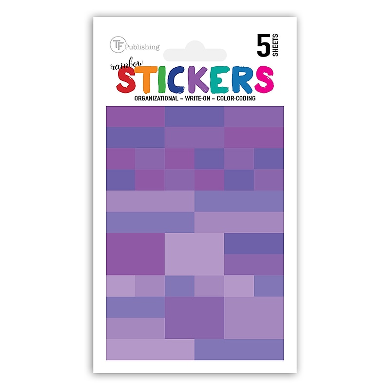 TF Publishing Rainbow Write-on Planner Color Coded Stickers, Assorted Colors, 190/Pack (99-2003) image 1