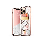 i-Blason Marble Pink Wallet Case for iPhone 13 Pro Max (iPhone2021-6.7-CosCard-Marble)