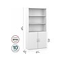 Bush Business Furniture Hybrid 73"H 5-Shelf Bookcase with Doors, White Laminated Wood (HYB024WH)~#|#~sp149697666_sc7