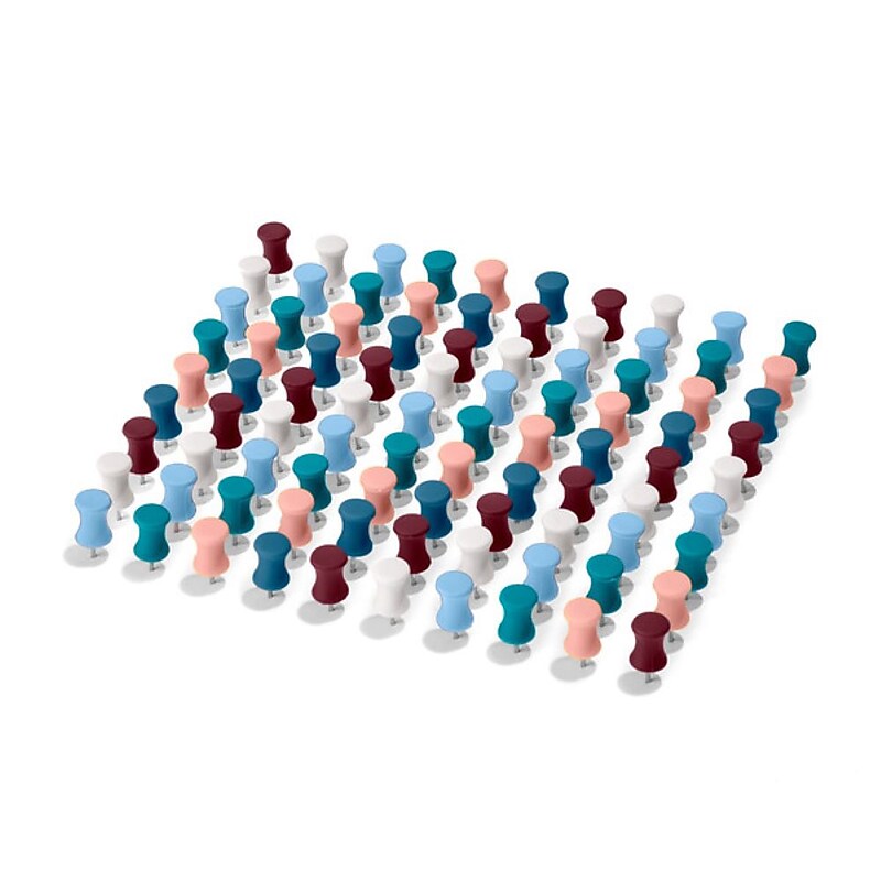 Poppin Push Pins, Assorted Colors, 100/Box (101378) image 1