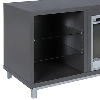 Ameriwood Manufactured Wood Fireplace TV Stand, Screens up to 70", Gray (1822296COM)