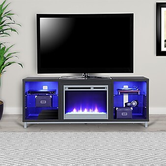Ameriwood Fireplace TV Stand, Screens up to 70", Black Oak (1822196COM)