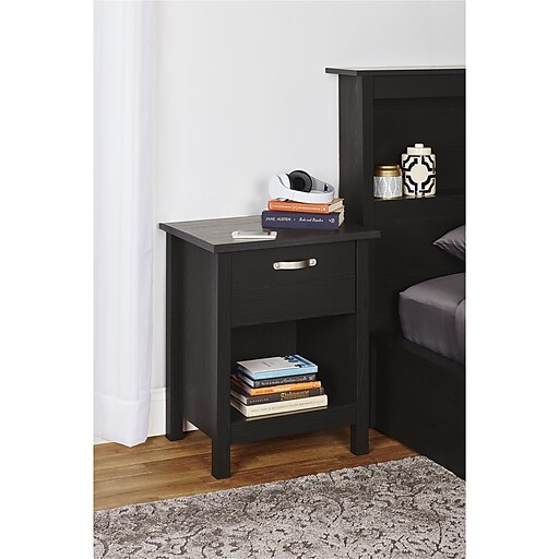Shop Staples For Ameriwood Home River Layne Nightstand Black Oak