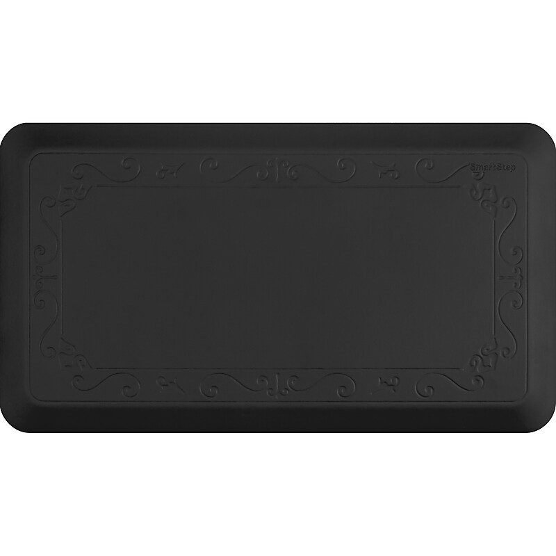 Smart Step Home Collection® Fleur-De-Lys 36" x 20" x 5/8" Floor Mat, Black (HC3ABLK) image 1