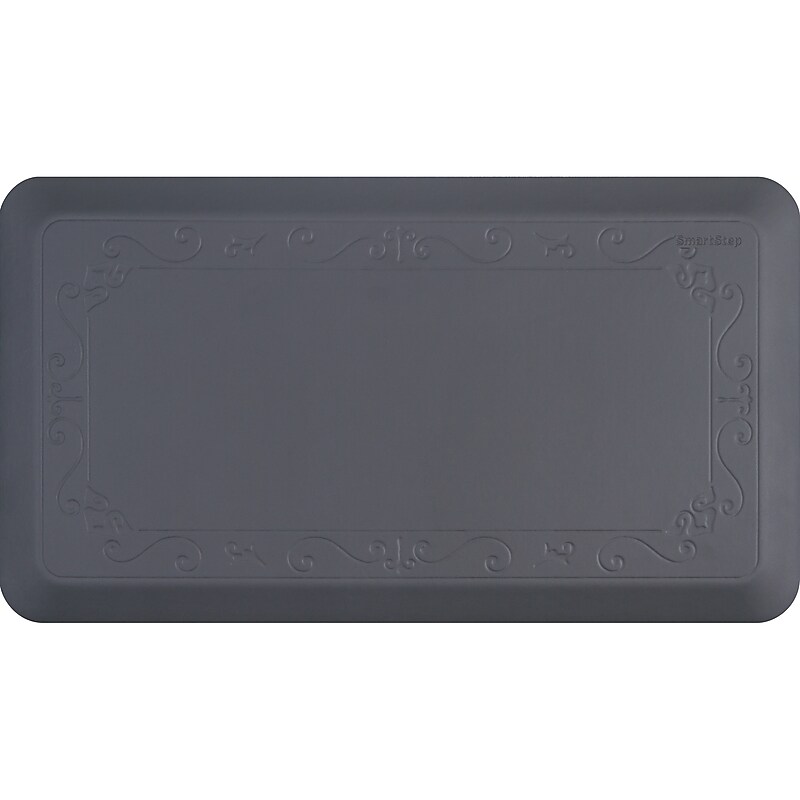 Smart Step Home Collection® Fleur-De-Lys 36" x 20" x 5/8" Anti-Fatigue Floor Mat, Gray (HC3AGRY) image 1